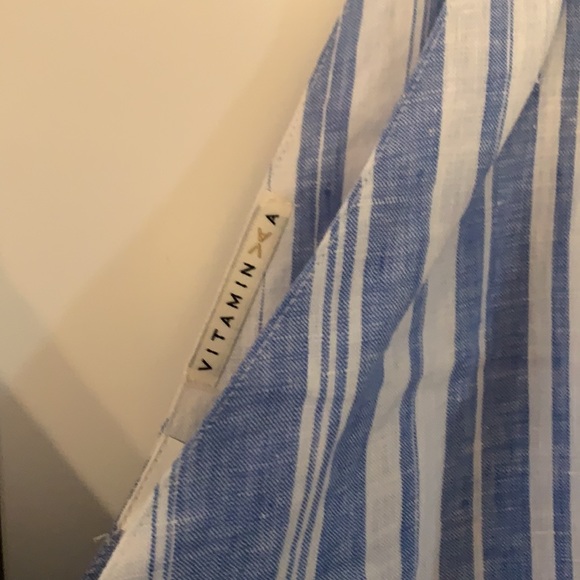 VITAMIN A - Blue Cala Stripe Marina V-Neck Jumpsuit - Picture 3 of 7